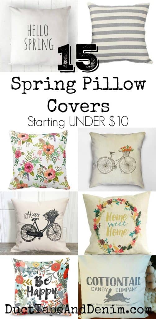 15 Spring pillow covers starting UNDER $10.00 | DuctTapeAndDenim.com
