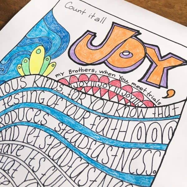 Count it all joy, James coloring page | DuctTapeAndDenim.com