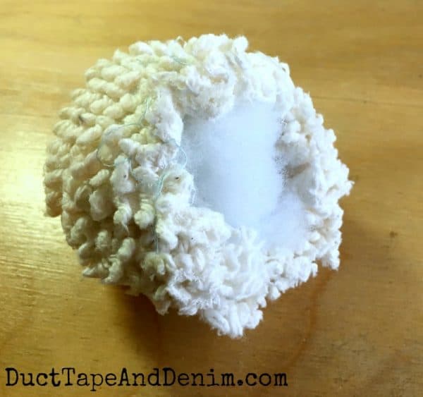 Making a pin cushion out of chenille | DuctTapeAndDenim.com