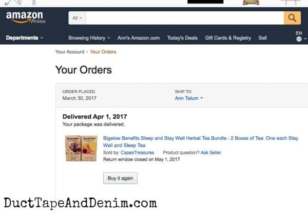 Ordering Bigelow tea on Amazon | DuctTapeAndDenim.com