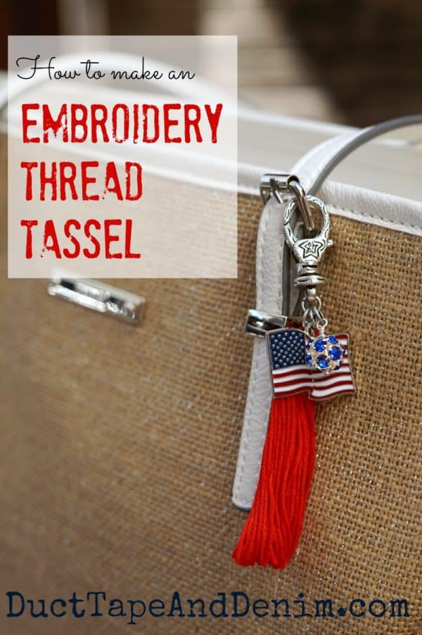 How to make a tassel out of embroidery thread. Tutorial on DuctTapeAndDenim.com