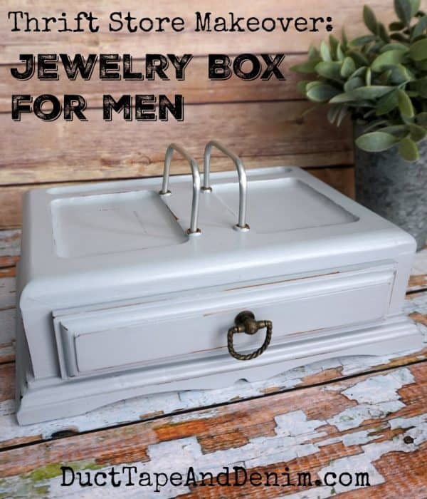 Thrift store makeover, jewelry box for men | DuctTapeAndDenim.com