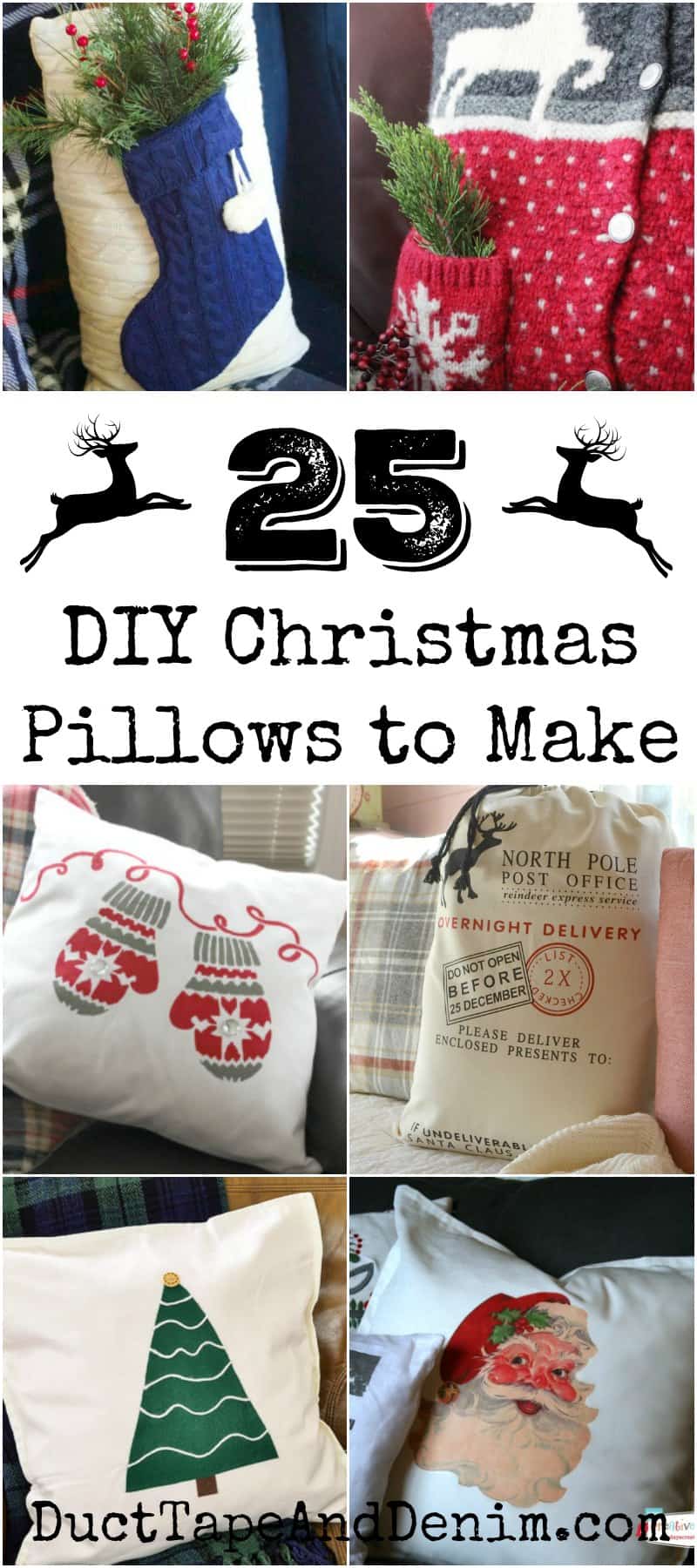 25 Easy DIY Holiday Pillows to Make for Christmas