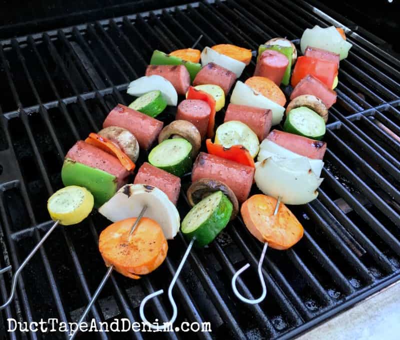 Grilling sausage and summer vegetables | DuctTapeAndDenim.com