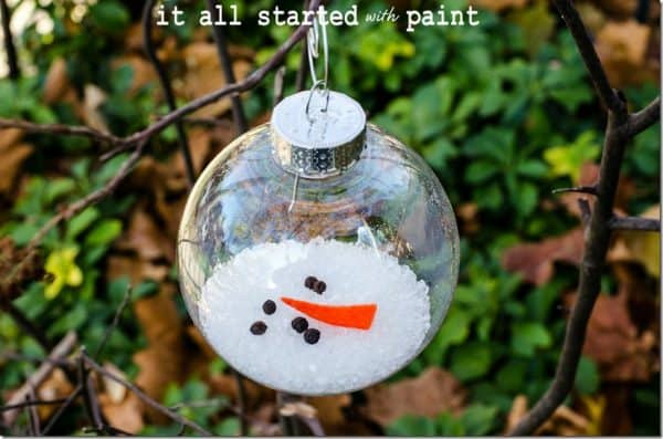Melted snowman Christmas ornament