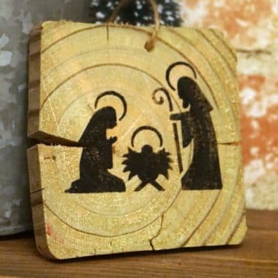 How to Stencil Nativity Ornaments on Wood Scraps