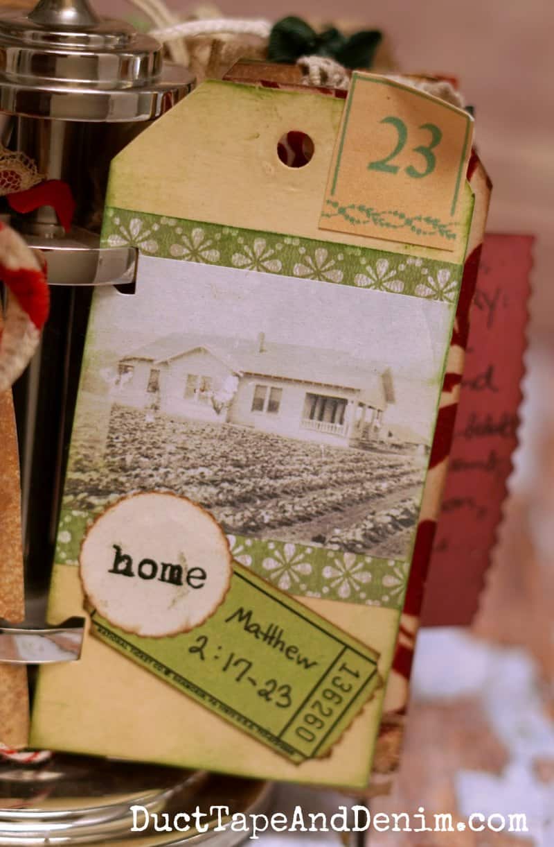 Old family home photo in Christmas countdown calendar | DuctTapeAndDenim.com