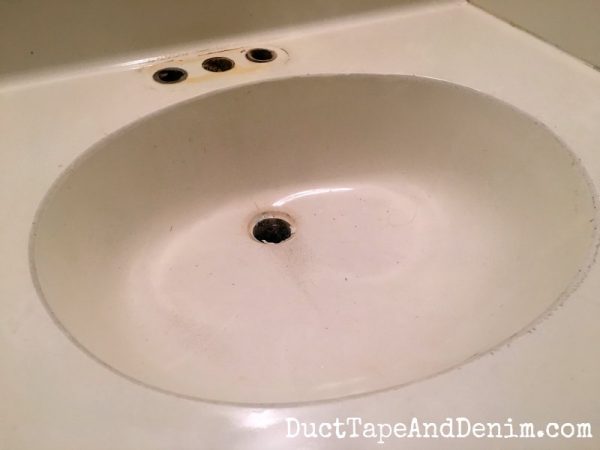 Before painting my old, ugly, outdated bathroom sink