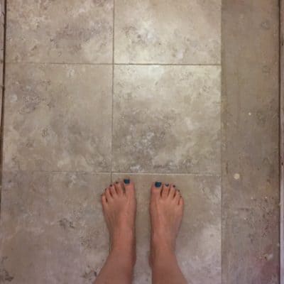 Why We Used Peel and Stick Tile on Our Powder Room Floors