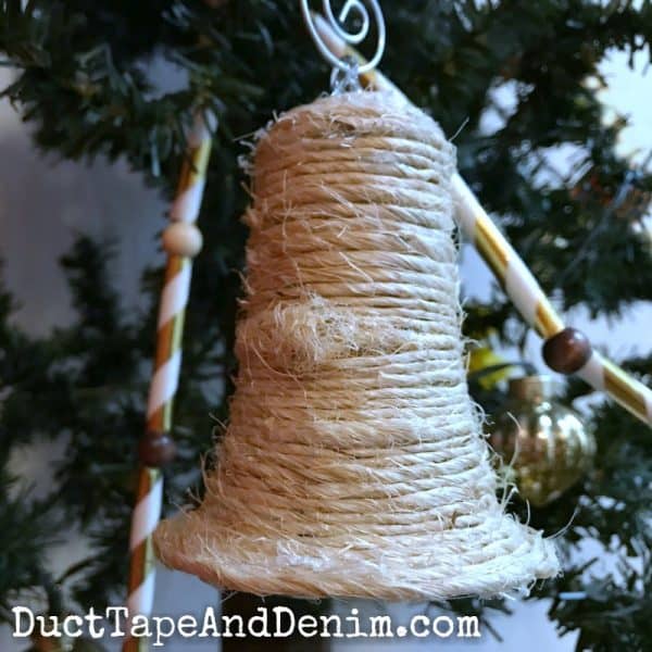 Sisal Christmas bell ornament | DuctTapeAndDenim.com