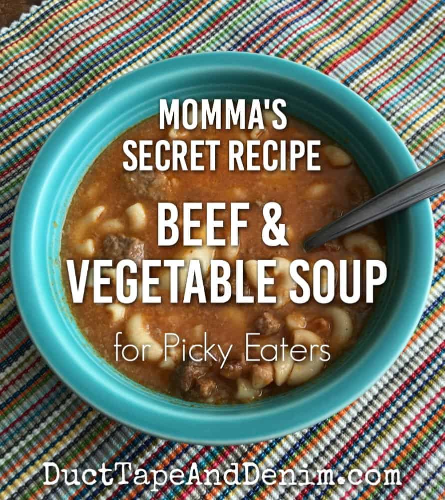 Momma's Soup, a Beef Vegetable Soup Recipe for Picky Kids (& Adults)