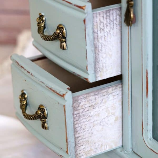 blue jewelry cabinet makeover SQUARE
