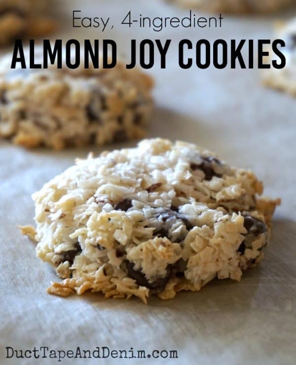 Almond Joy cookies - super easy, 4-ingredient cookie recipe | DuctTapeAndDenim.com