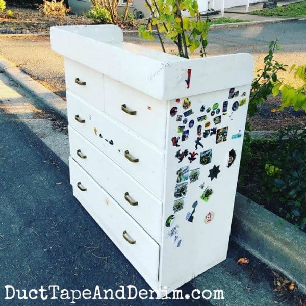 Used furniture found on the side of the street curb | DuctTapeAndDenim.com
