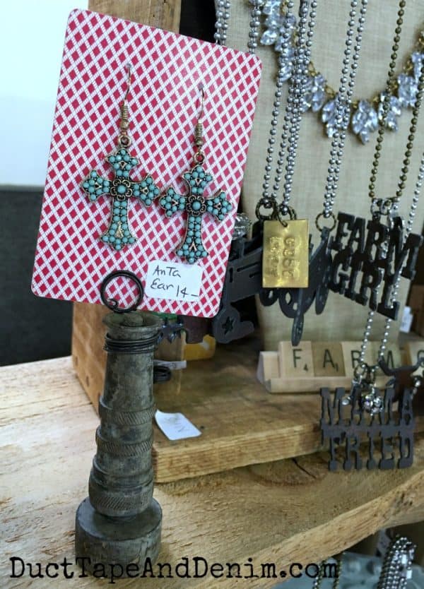 earring display at flea market | DuctTapeAndDenim.com