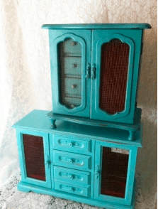 turquoise jewelry cabinet makeover