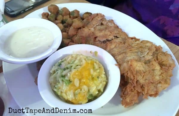 Chicken fried steak and fried okra at George's O in Waco | DuctTapeAndDenim.com