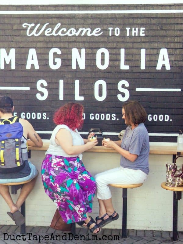 Eating cupcakes at Magnolia Bakery in Waco | DuctTapeAndDenim.com