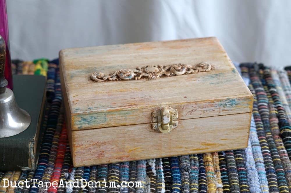 Yellow Boho Painted Jewelry Box Tutorial Duct Tape and Denim