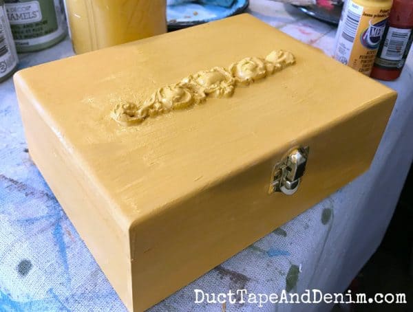 Yellow painted jewelry box | DuctTapeAndDenim.com