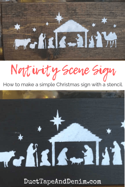 How to Make a Simple Nativity Scene Christmas Sign with a Stencil