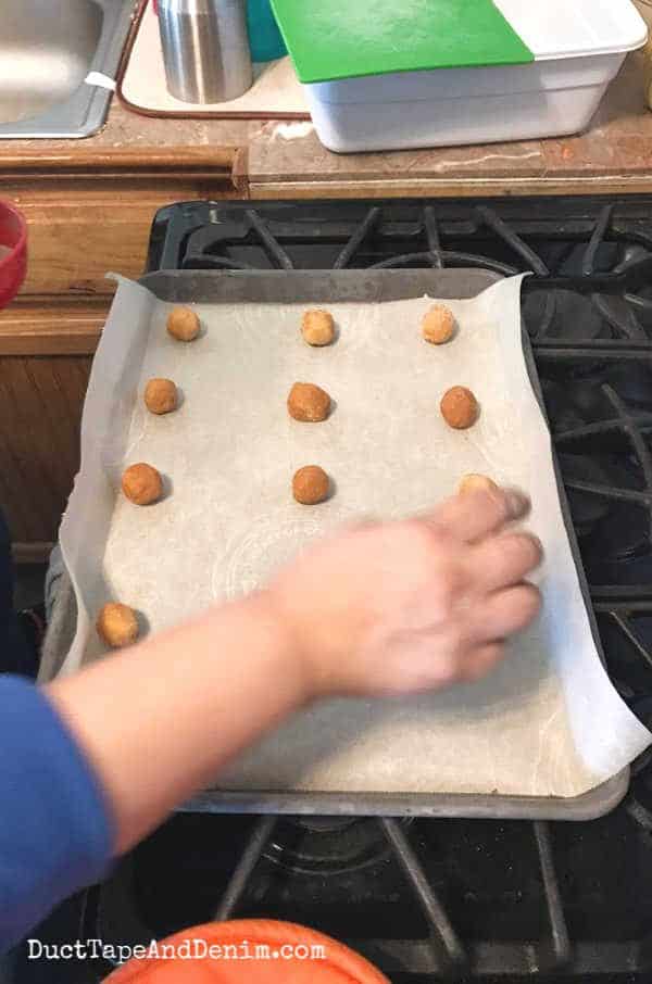 baking snickerdoodles on cookie sheet