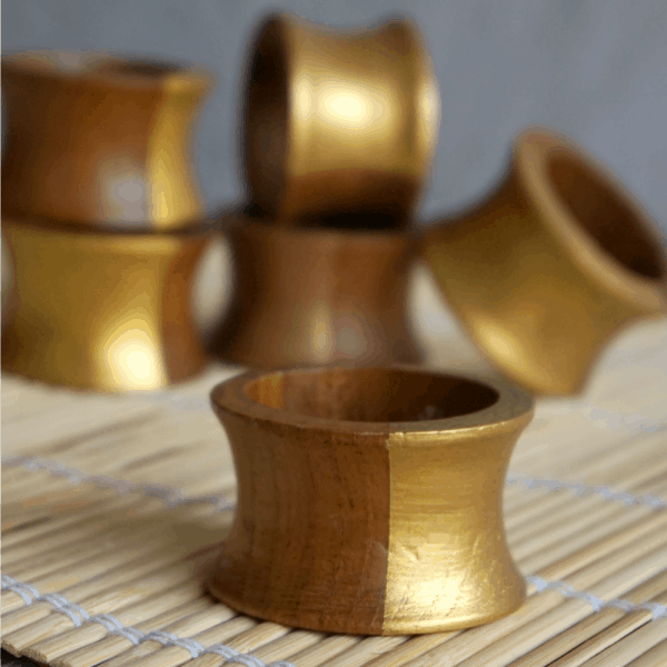gold painted napkin rings