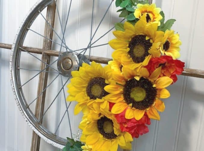 bicycle wheel wreath SQUARE