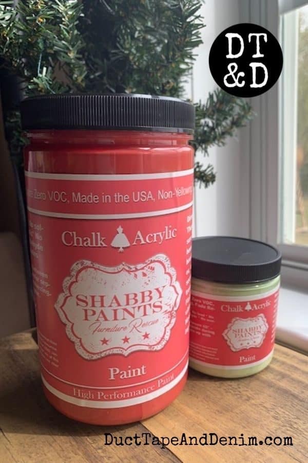 shabby paints, betsy ross red and hummingbird green