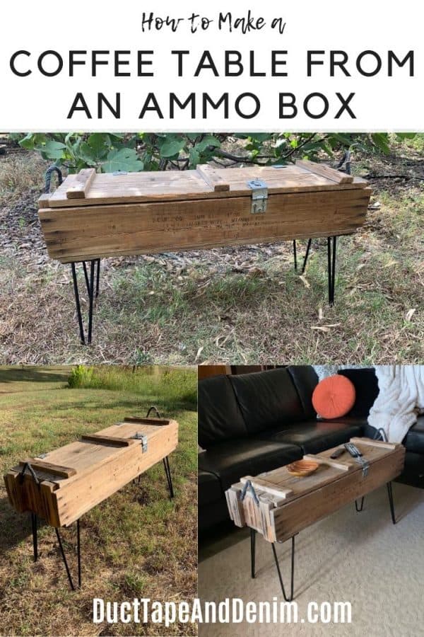 how to make a coffee table from an ammo box collage