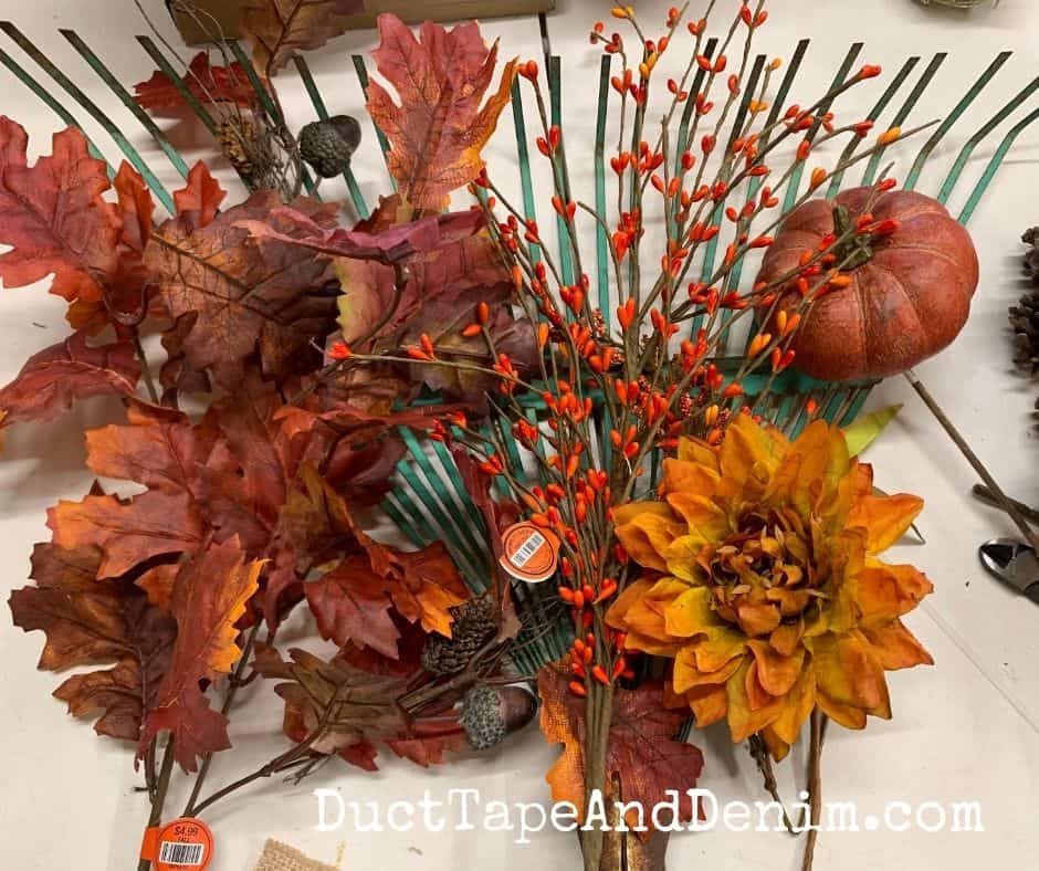 How to Make an Easy Fall Wreath from an Old Rake {Video}