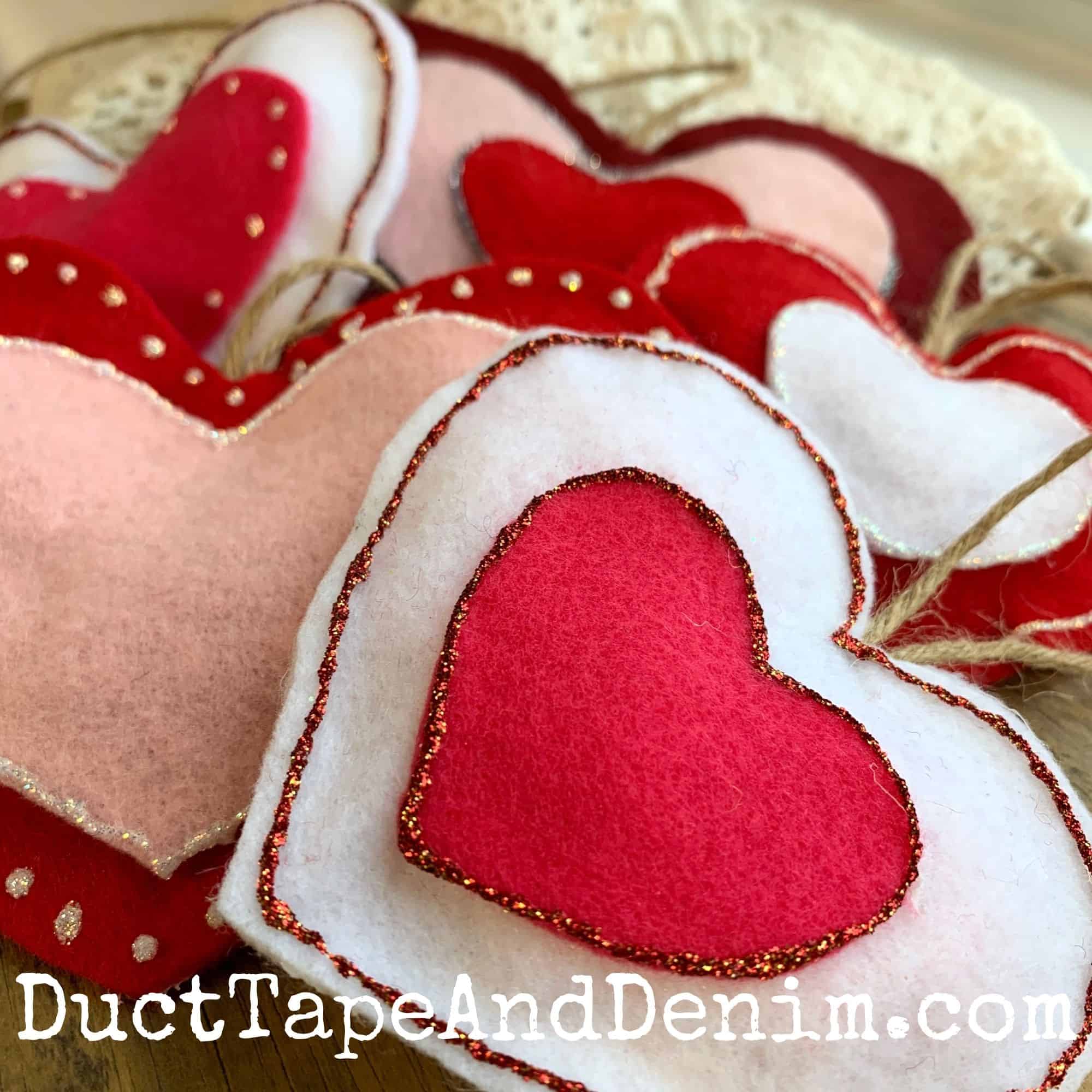 How to Make NoSew Felt Ornaments for Valentine's Day
