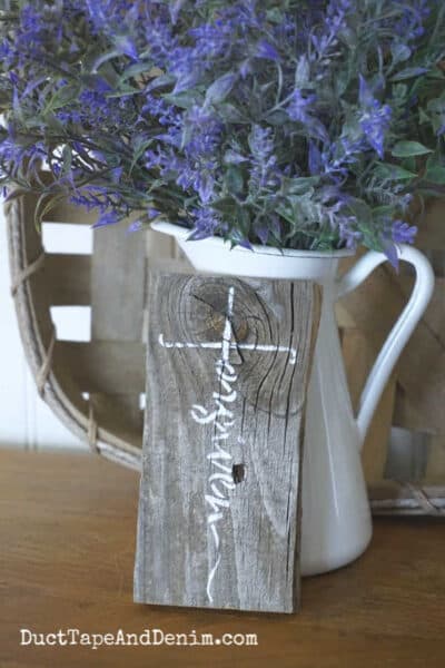 How to Stencil a Forgiven Sign on Barnwood Easter Duct Tape and Denim